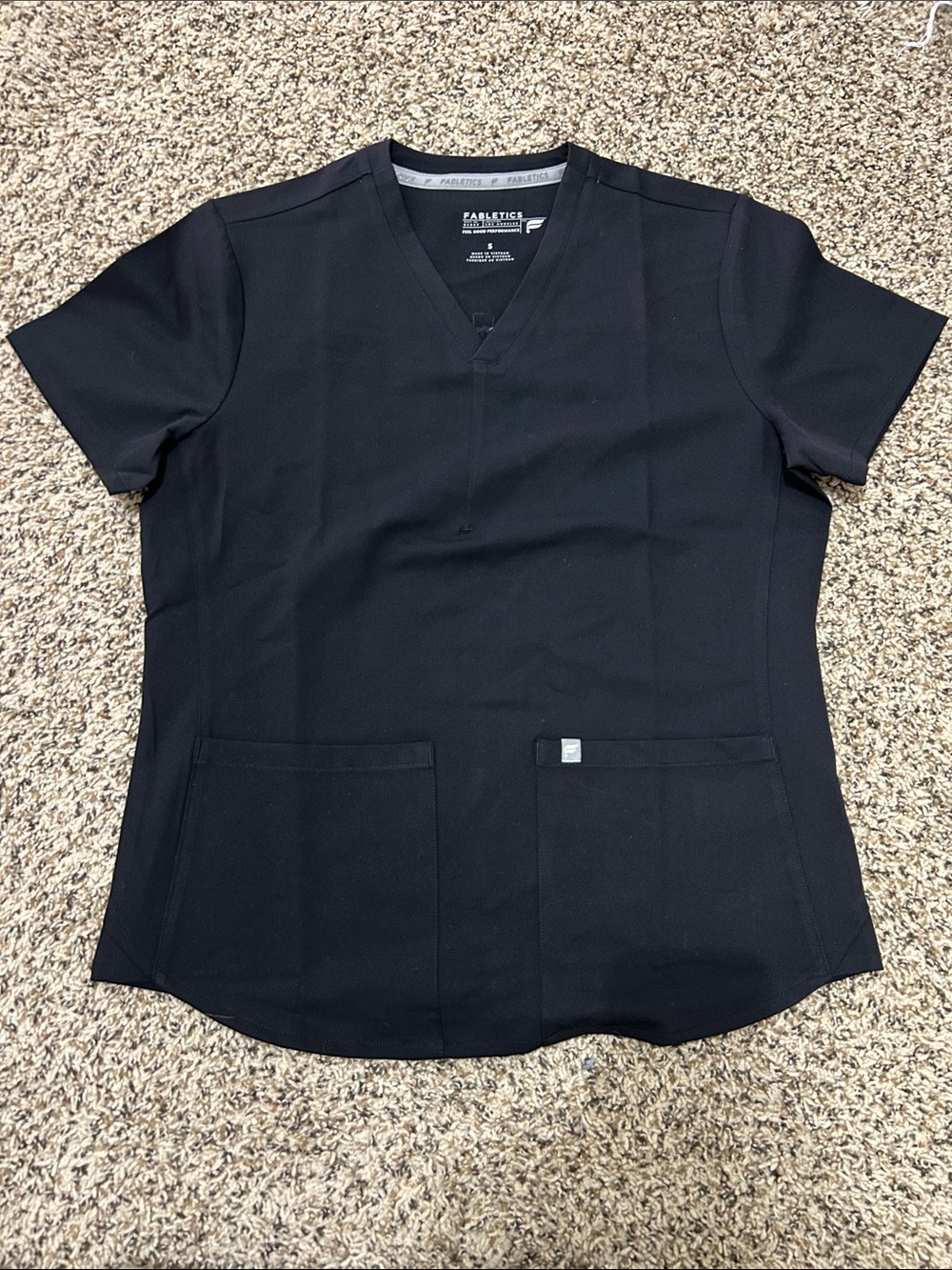 Fabletics Black V-Neck Women's Scrub Top - NWOT